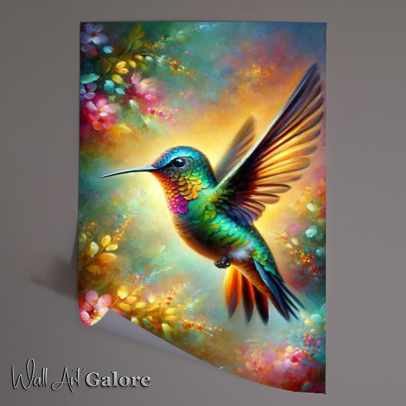 Buy Unframed Poster : (Enchanting Hummingbird Magic mid flight)