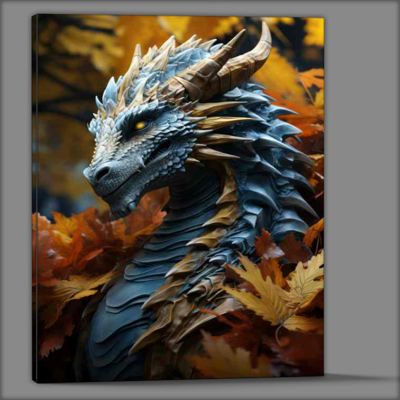 Buy Canvas : (Big Dragon is seen in the autumn leaves)