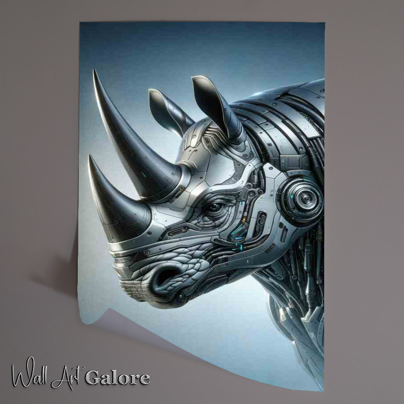 Buy Unframed Poster : (Futuristic Rhino in Digital Style)