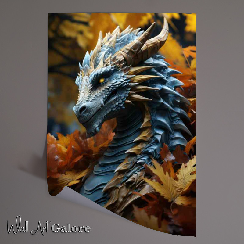 Buy Unframed Poster : (Big Dragon is seen in the autumn leaves)