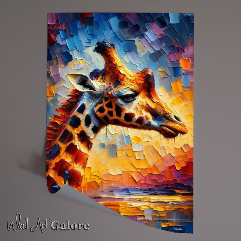 Buy Unframed Poster : (Giraffe Essence style of Palette Knife Oil Painting)