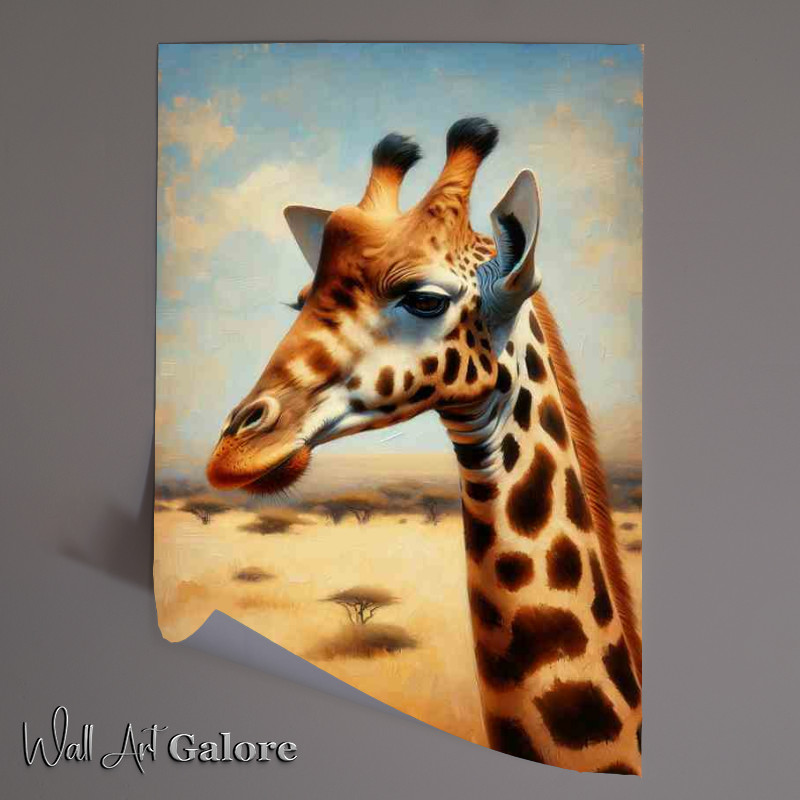 Buy Unframed Poster : (Giraffe Grace on the savannah style art)