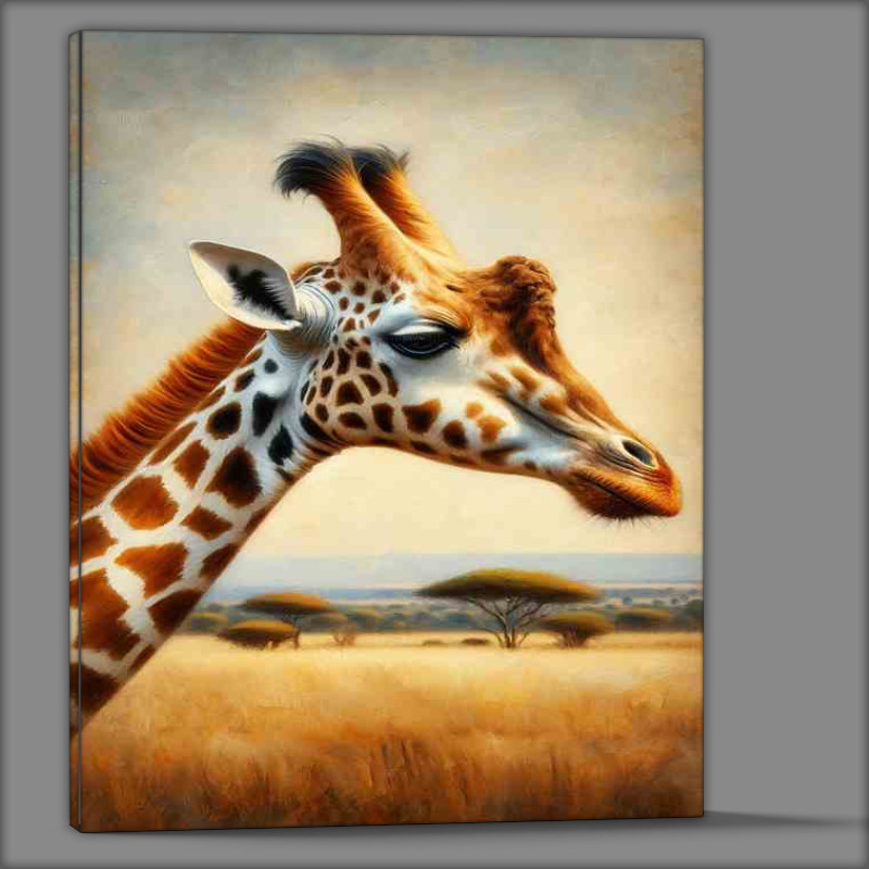 Buy Canvas : (Grace head of a captivating Giraffe)