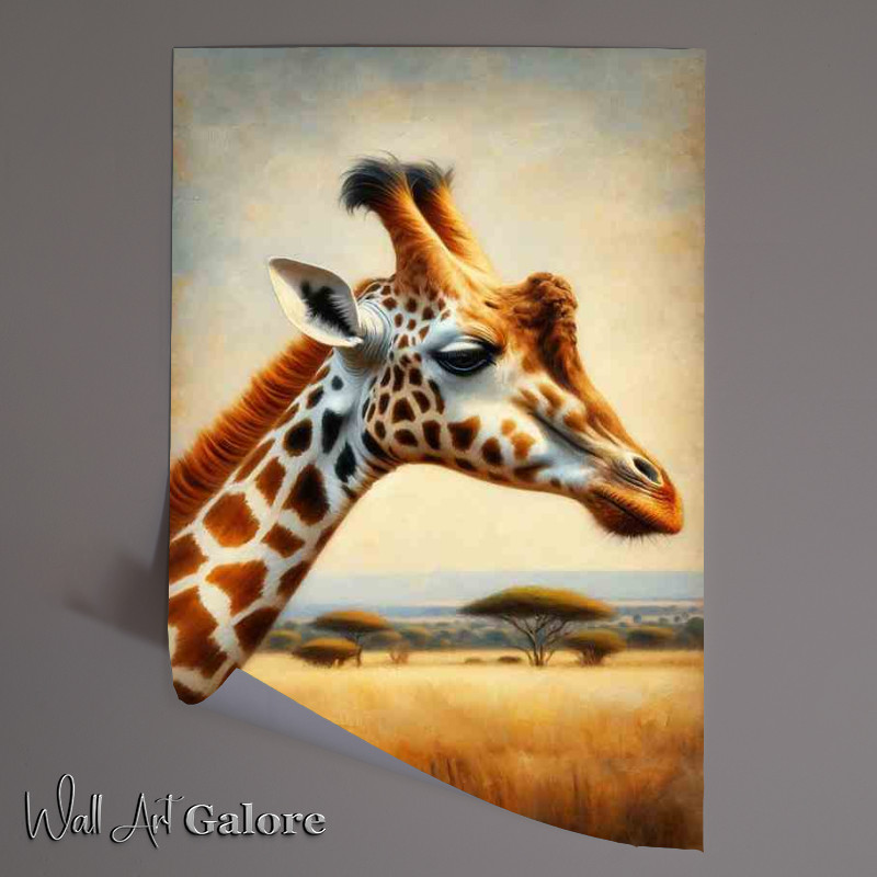 Buy Unframed Poster : (Grace head of a captivating Giraffe)