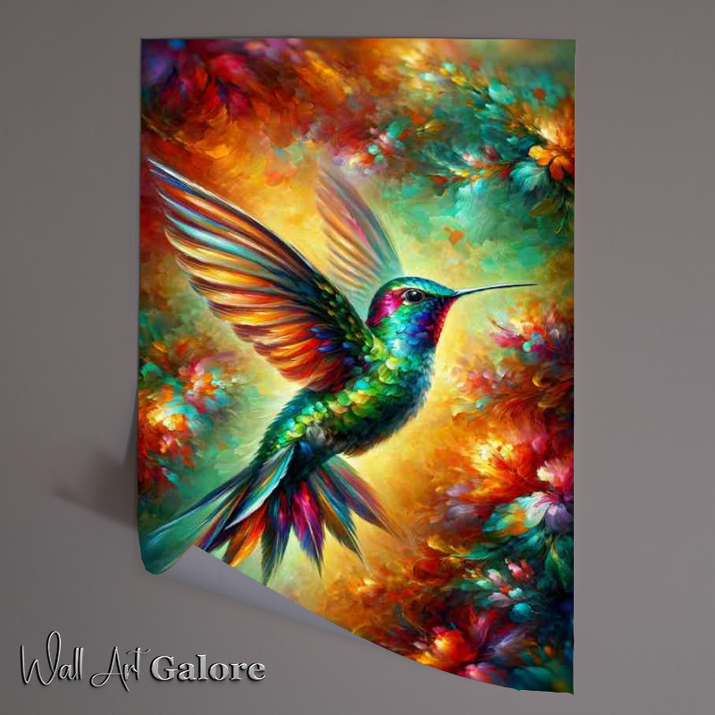 Buy Unframed Poster : (Hummingbird Magic in a Oil painted look)