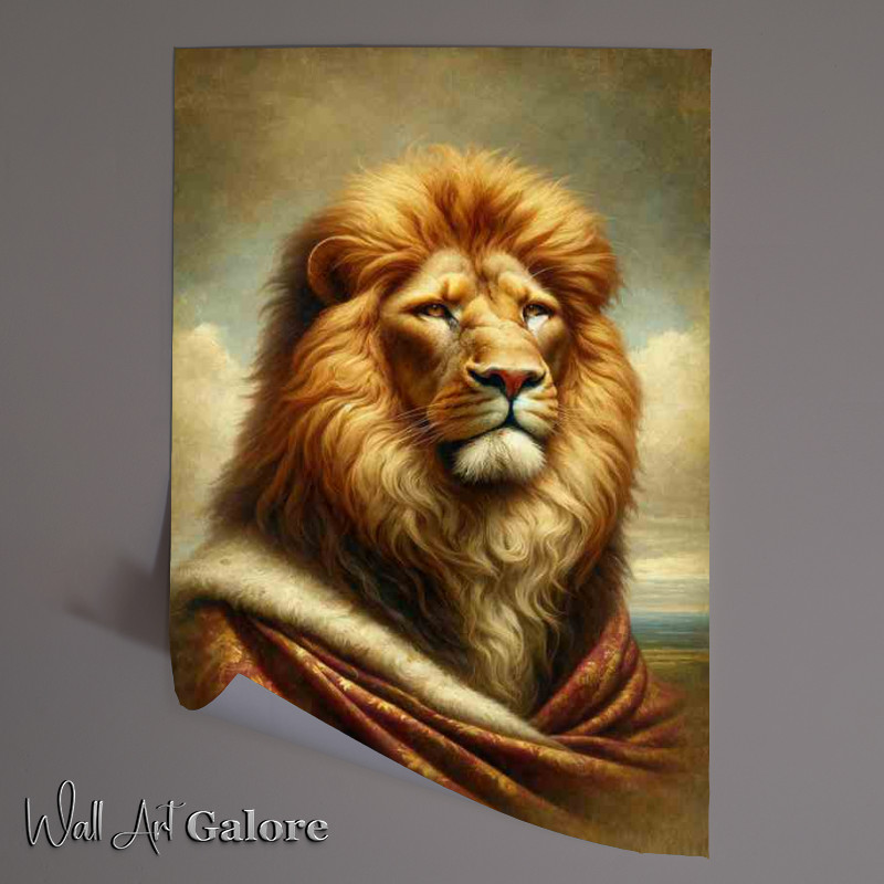 Buy Unframed Poster : (Lion King head Classic Oil Painting style regal)