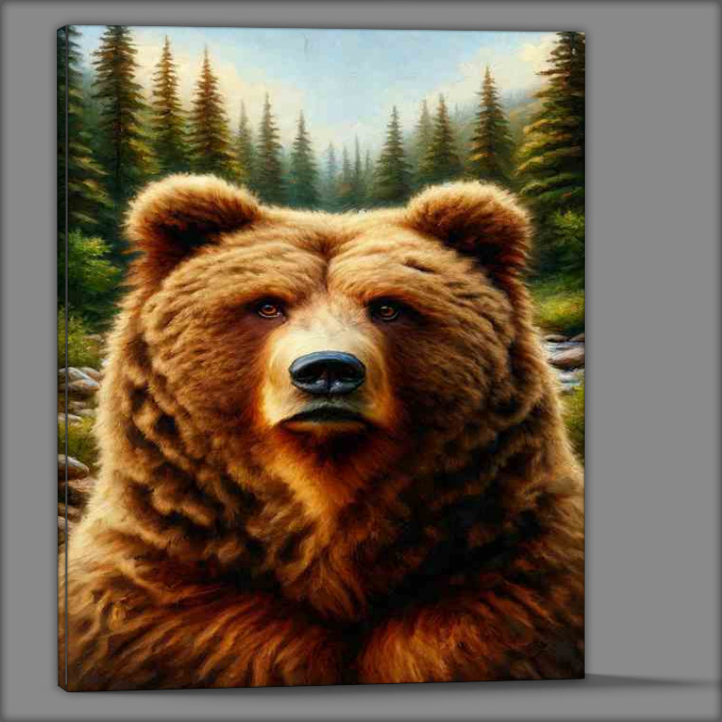 Buy Canvas : (Majestic Bear in Wilderness in a Oil Painting look)
