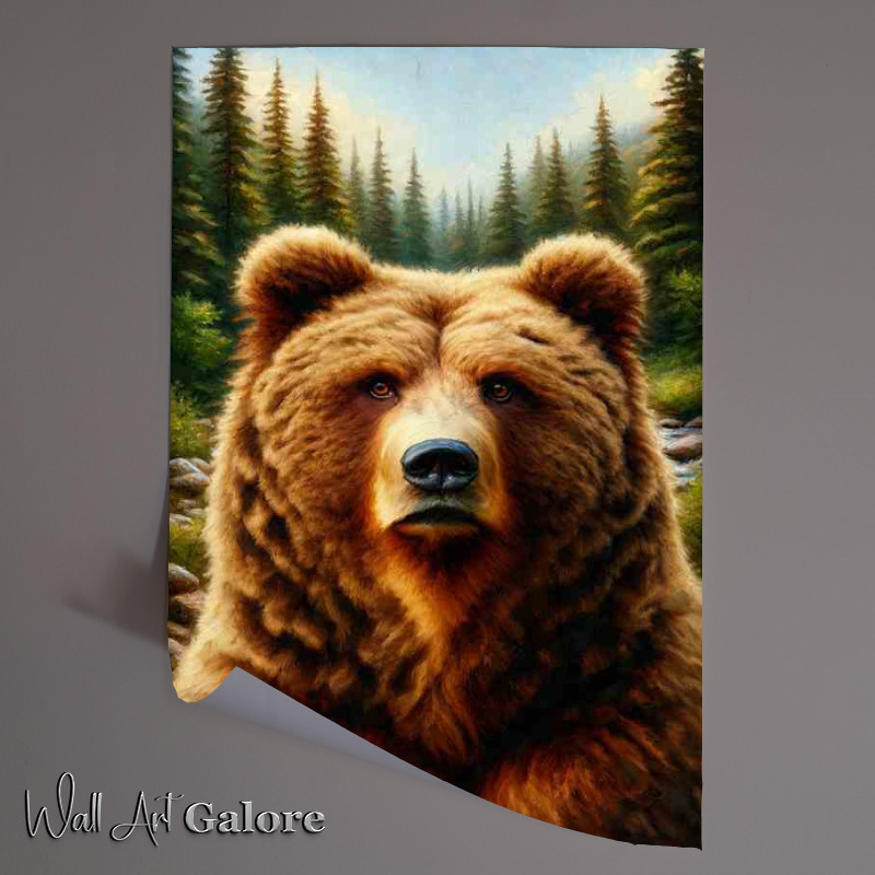 Buy Unframed Poster : (Majestic Bear in Wilderness in a Oil Painting look)