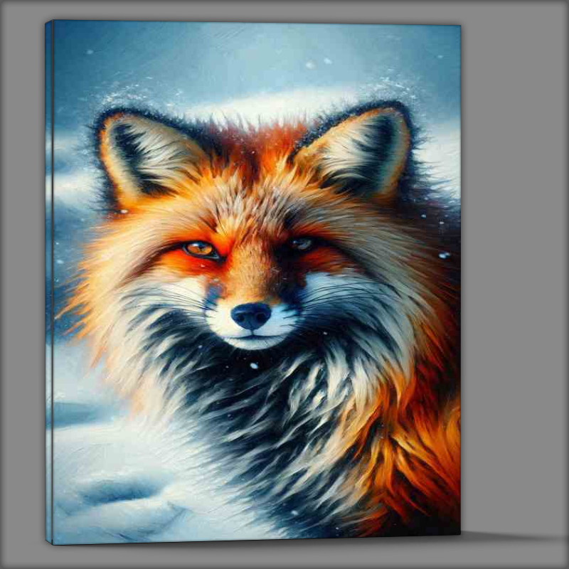 Buy Canvas : (Mysterious Fox in Snowy Terrain head)