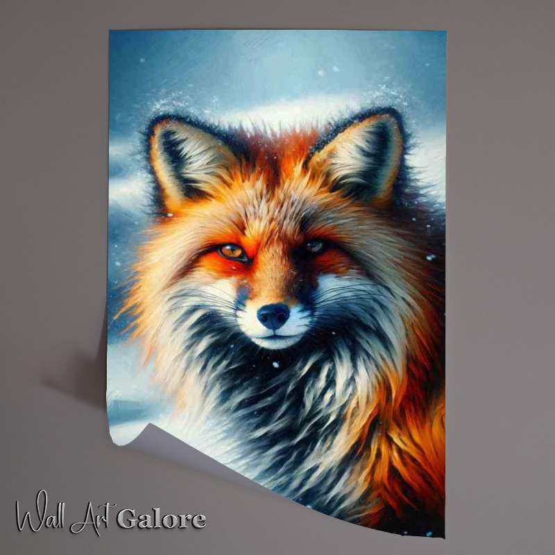 Buy Unframed Poster : (Mysterious Fox in Snowy Terrain head)
