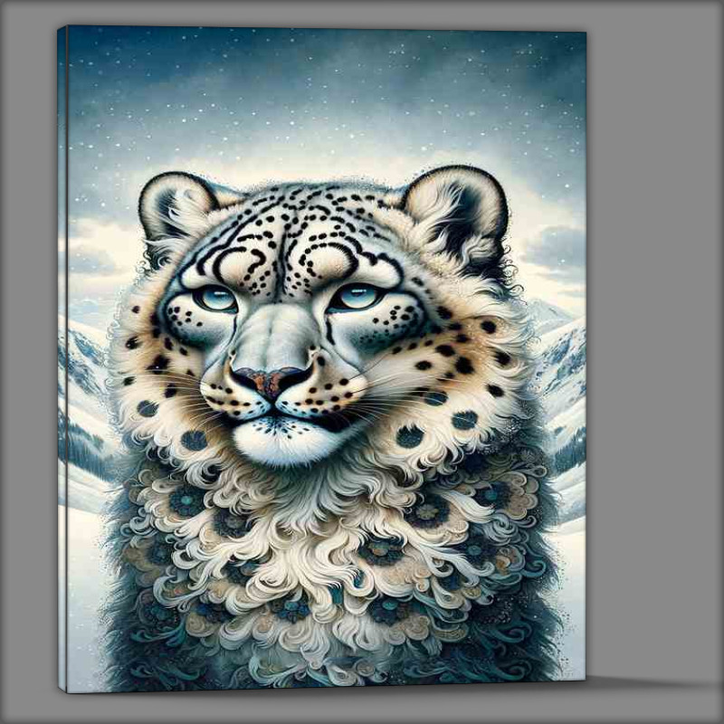 Buy Canvas : (Mystical Snow Leopard Elegance)