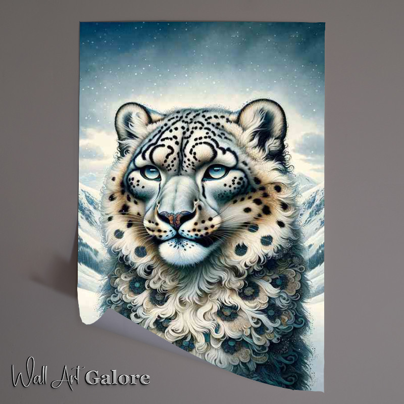 Buy Unframed Poster : (Mystical Snow Leopard Elegance)