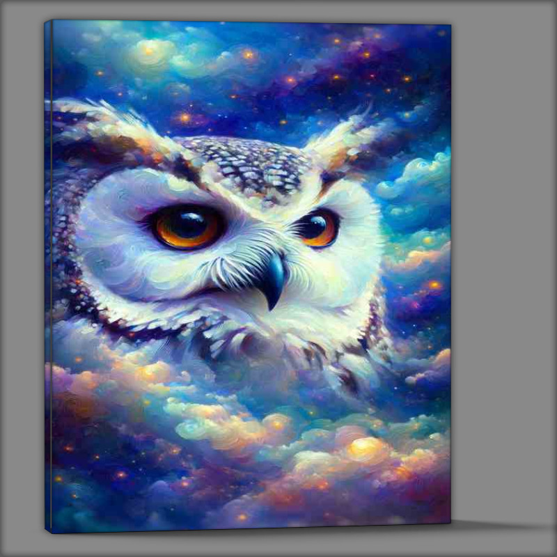 Buy Canvas : (Owl Gaze Impressionist Night Sky head)