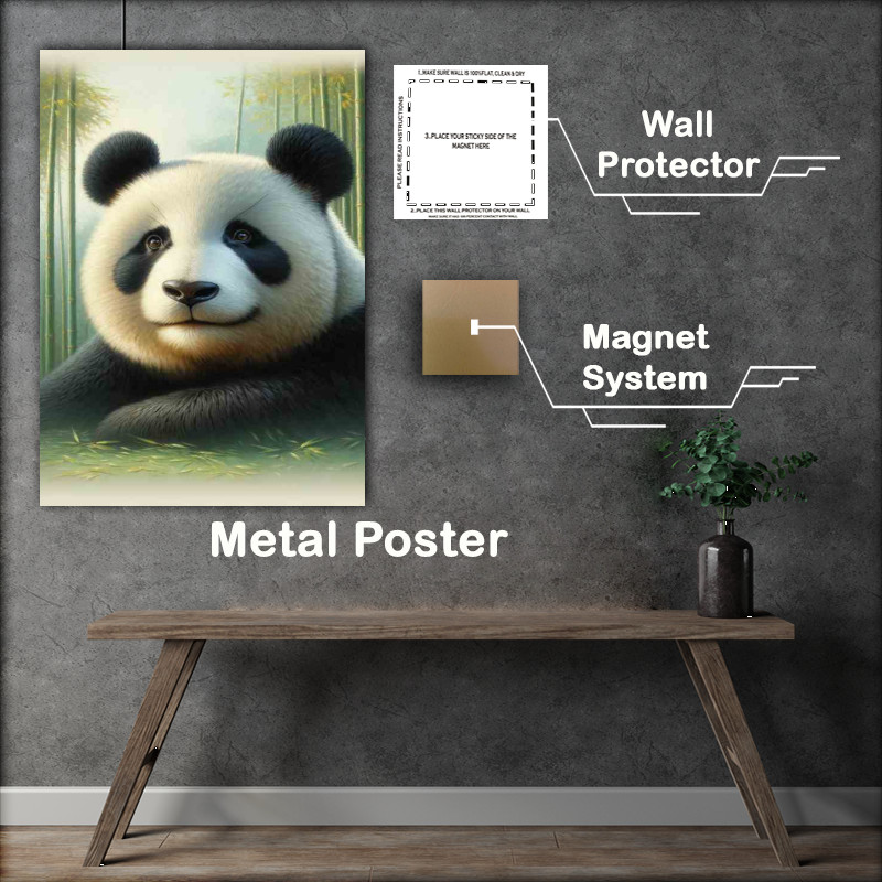 Buy Metal Poster : (Panda Dream gentle panda painted style)