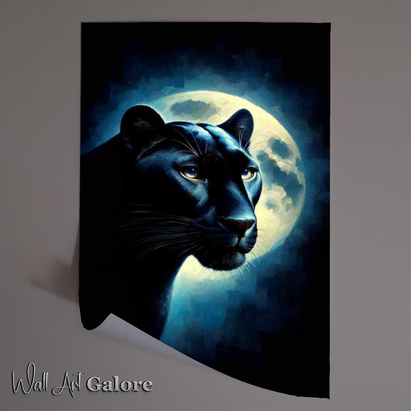 Buy Unframed Poster : (Panther in Moonlight sleek)