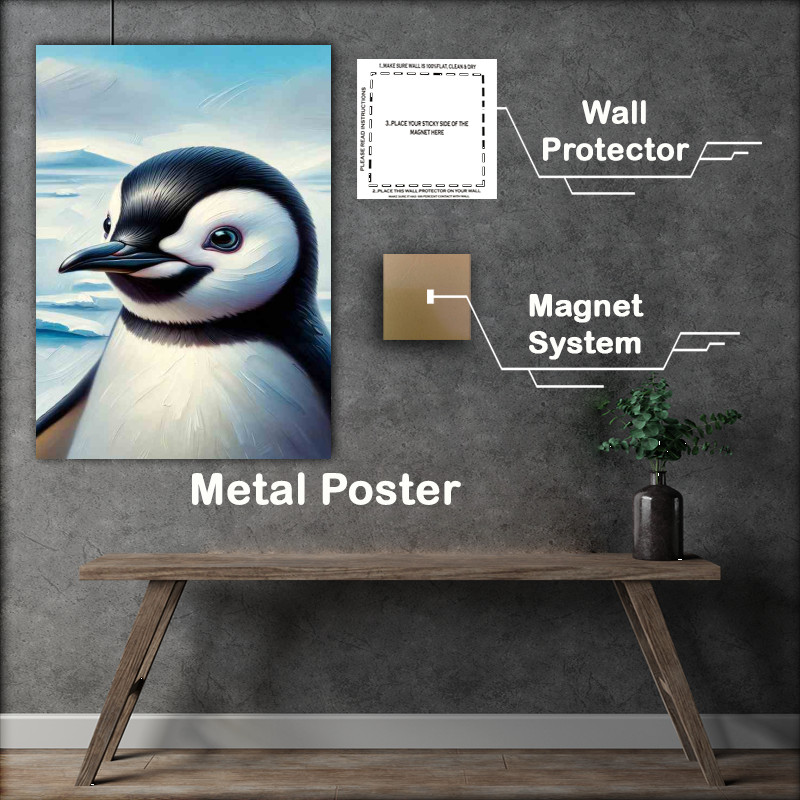 Buy Metal Poster : (Personality head of a charming penguin)