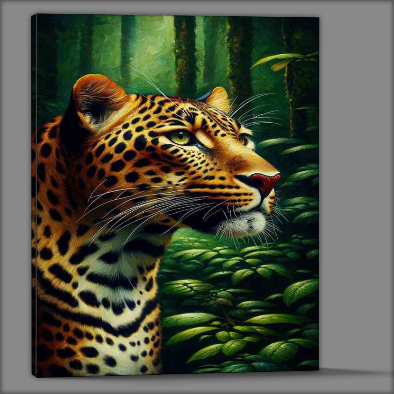 Buy Canvas : (Regal Leopard in Lush Greenery)