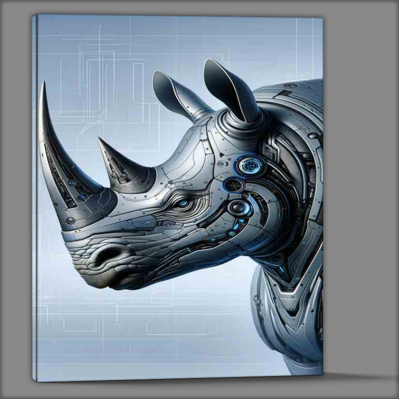 Buy Canvas : (Rhino in Digital Style High Tech Art)