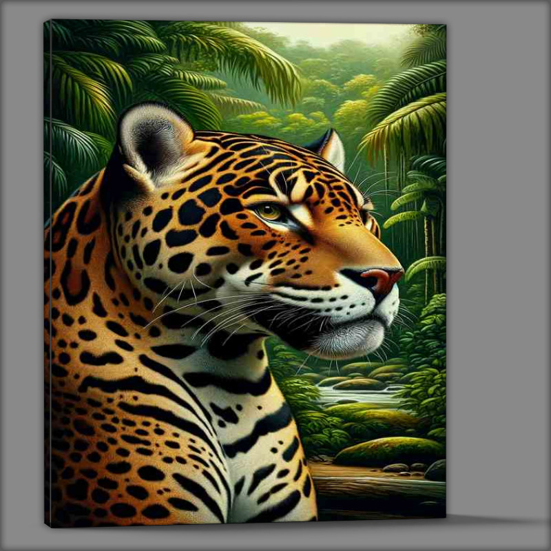 Buy Canvas : (Sleek Jaguar in Jungle Ambiance)