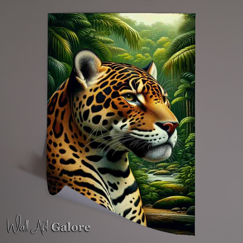 Buy Unframed Poster : (Sleek Jaguar in Jungle Ambiance)