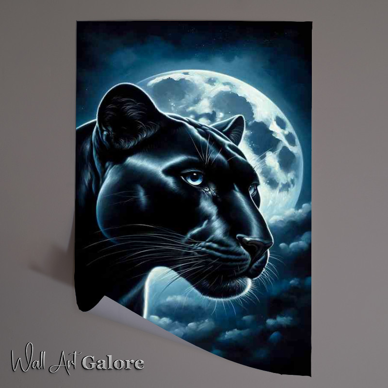 Buy Unframed Poster : (Sleek Panther in Moonlight at night)