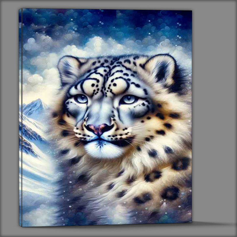Buy Canvas : (Snow Leopard Elegance Oil style Art)