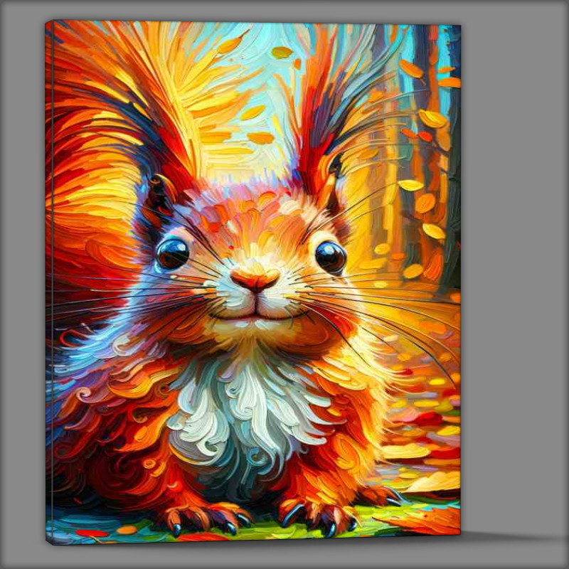 Buy Canvas : (Squirrel Mischief Vibrant Oil Painting style)