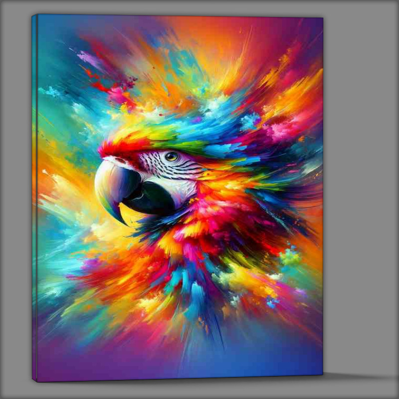Buy Canvas : (Vibrant Parrot Splendor Abstract Color Explosion)