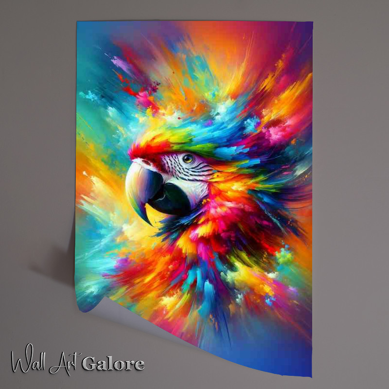 Buy Unframed Poster : (Vibrant Parrot Splendor Abstract Color Explosion)