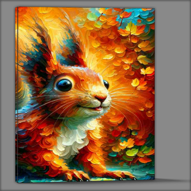 Buy Canvas : (Whimsical Mischief head of a whimsical squirrel)