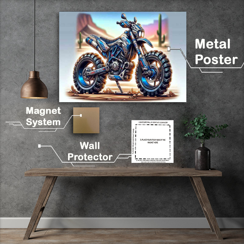 Buy Metal Poster : (Cartoon Metisse Desert Race Motorcycle Art)