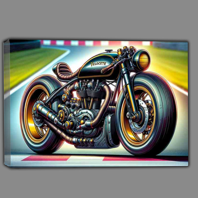 Buy Canvas : (Cartoon Velocette Venom Motorcycle Art A cartoon style)
