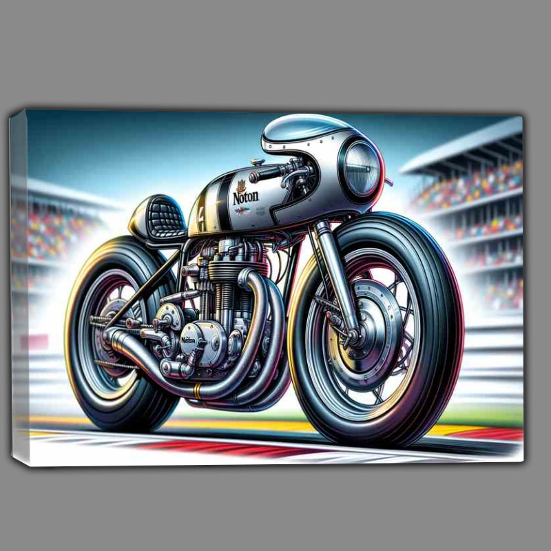 Buy Canvas : (Cool Cartoon Manx Norton Motorcycle Art A cartoon style)
