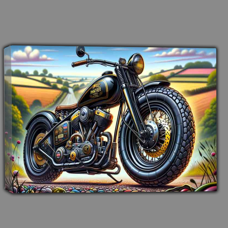 Buy Canvas : (Cool Cartoon Panther Model Motorcycle Art A cartoon style)