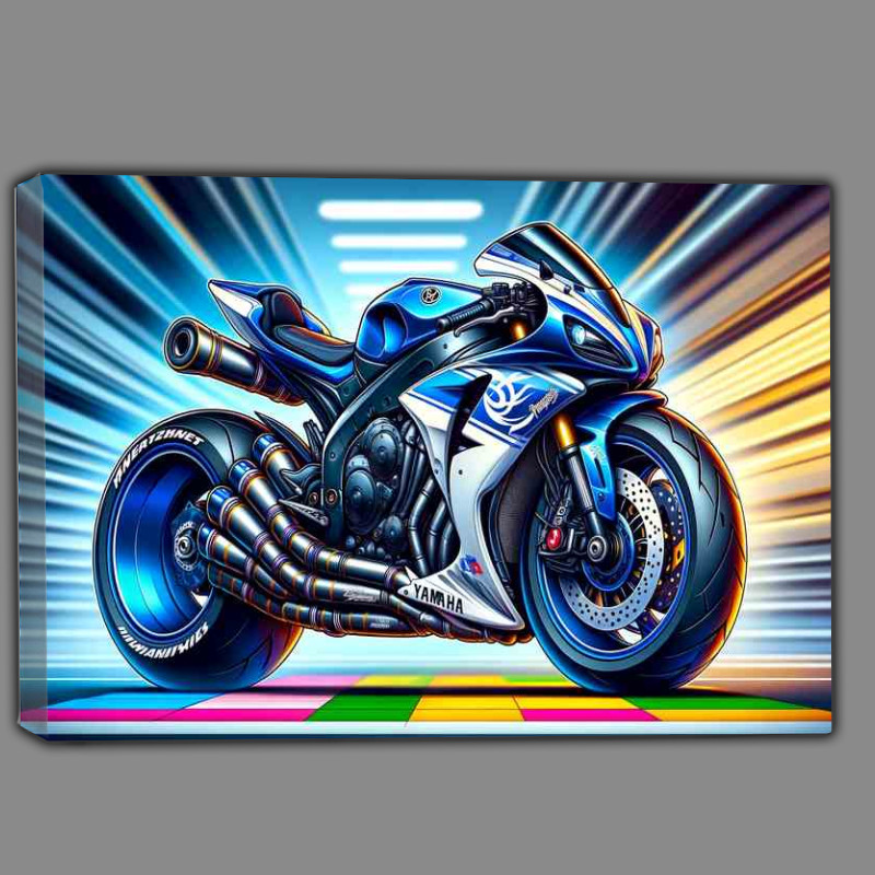 Buy Canvas : (Cool Cartoon Yamaha R1 Motorcycle Art)