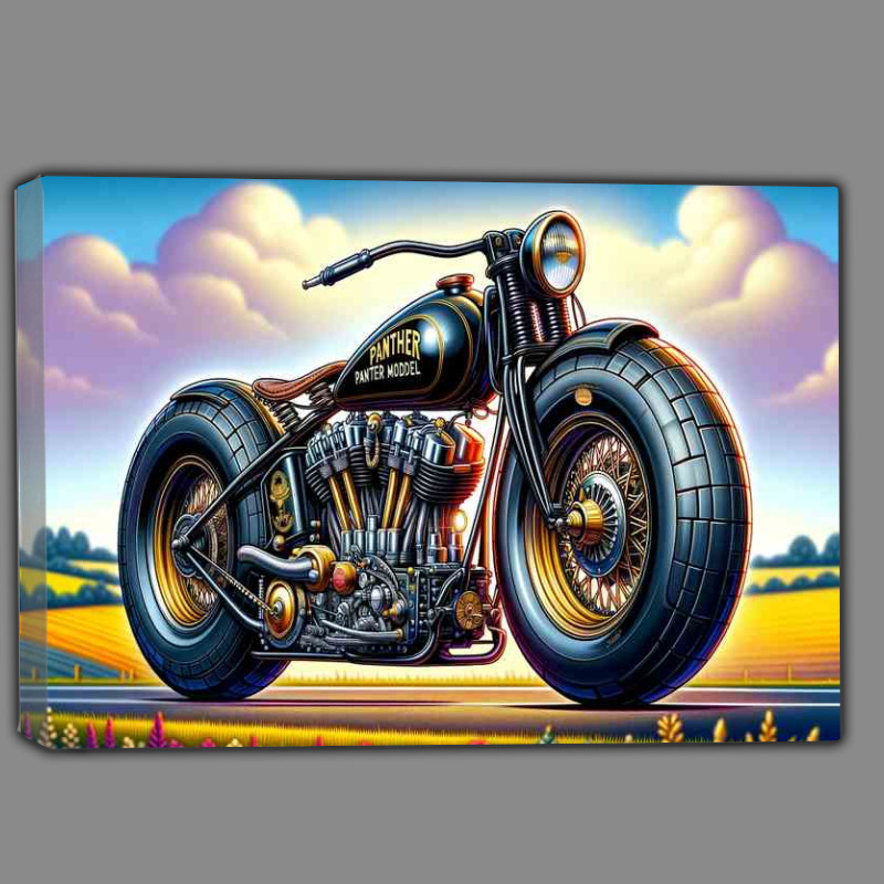 Buy Canvas : (Panther Model Motorcycle Art A cartoon style)