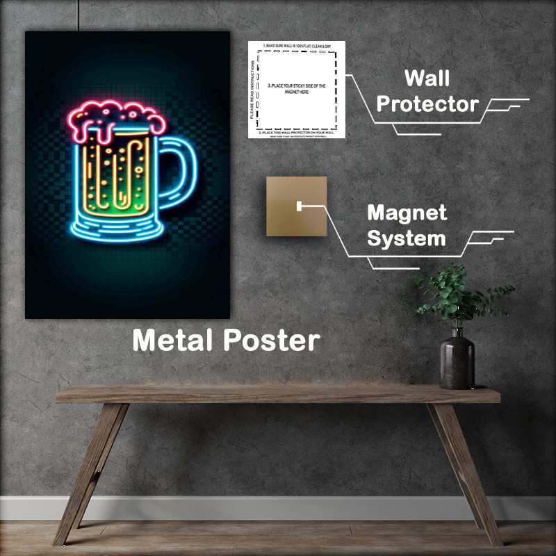 Buy Metal Poster : (A beer mug with no background suitable for a home bar)