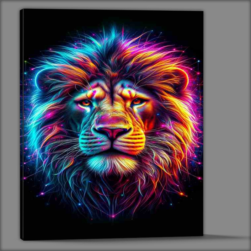 Buy Canvas : (A majestic lions head with a powerful gaze)