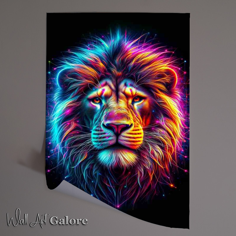 Buy Unframed Poster : (A majestic lions head with a powerful gaze)