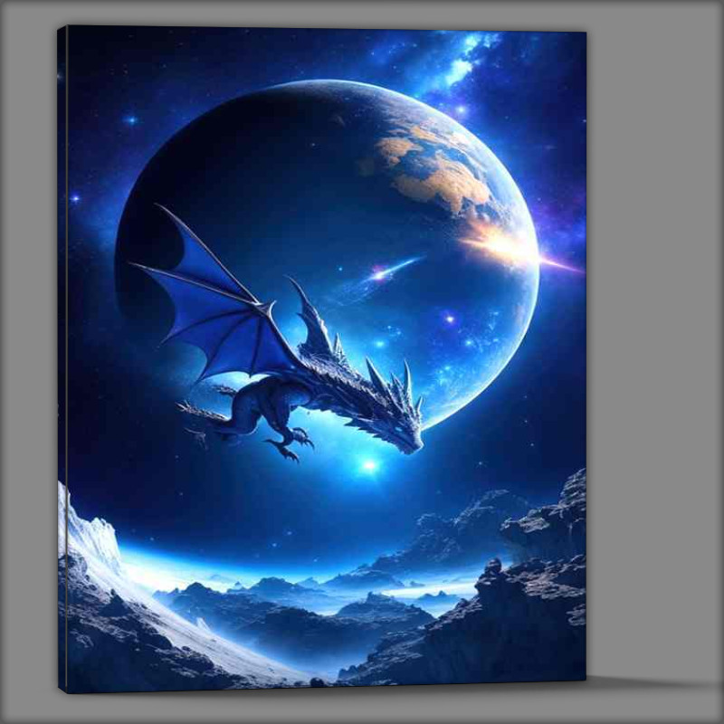 Buy Canvas : (Detailed space scene with the mighty dragon)