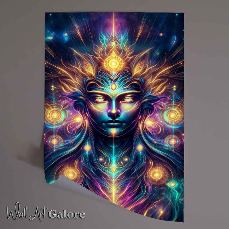 Buy Unframed Poster : (A powerful deity radiating divine energy in neon colors)