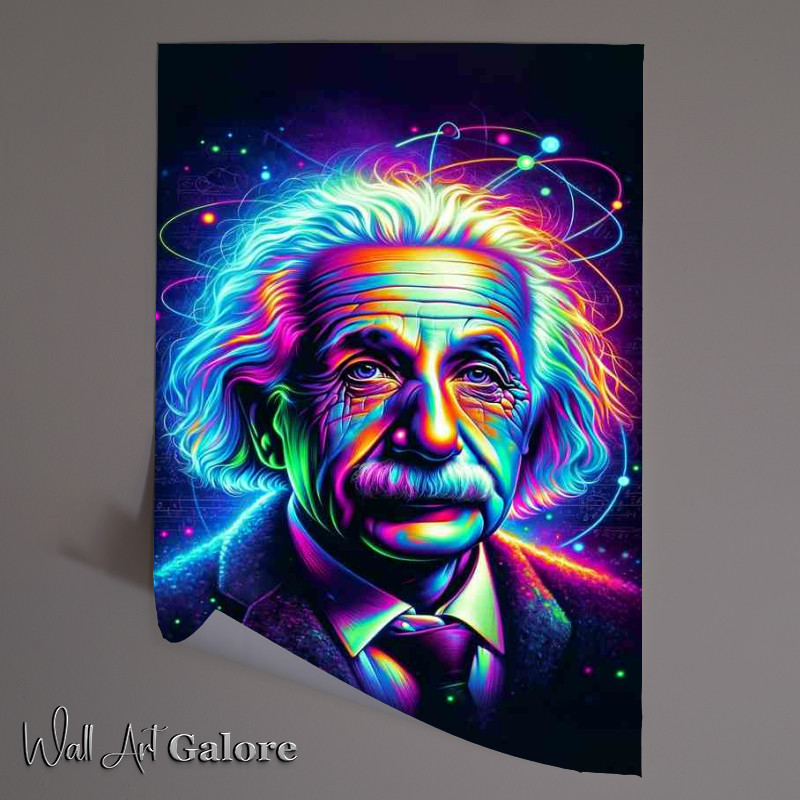 Buy Unframed Poster : (Albert Einstein reimagined with vibrant neon colors)