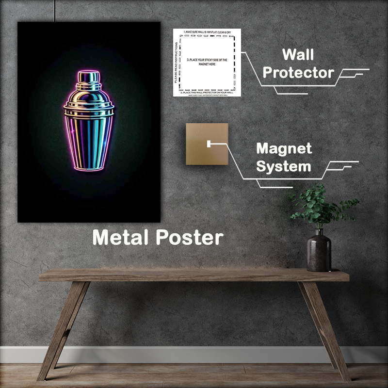 Buy Metal Poster : (Cocktail shaker with no background ideal for a home bar)