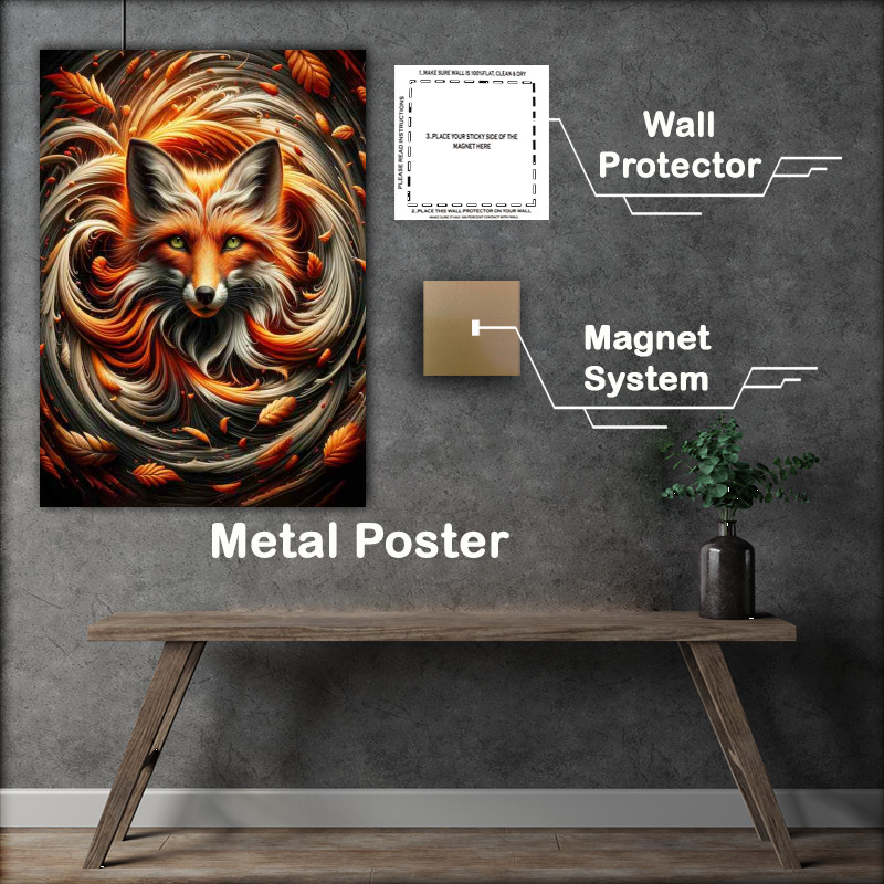 Buy Metal Poster : (Fox head with fur that swirls like the autumn winds)