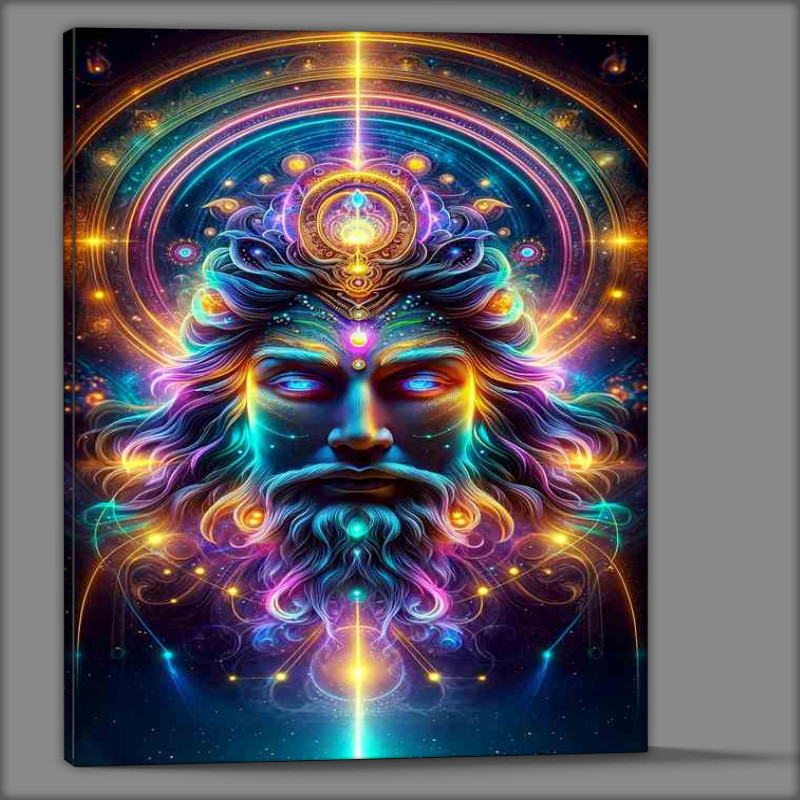 Buy Canvas : (Powerful deity radiating divine energy neon)