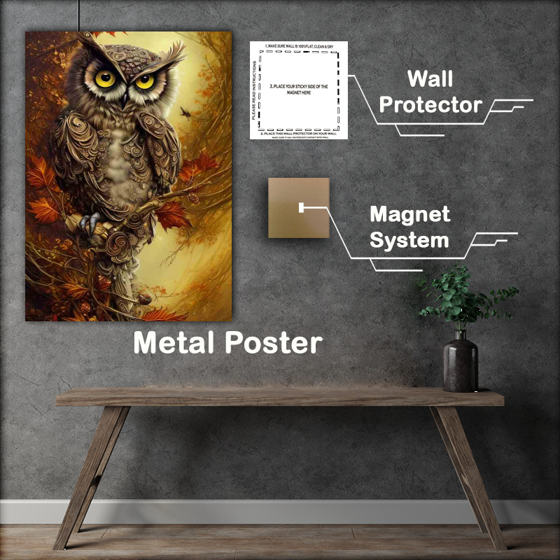 Buy Metal Poster : (Owl With Glitter And Glamour)
