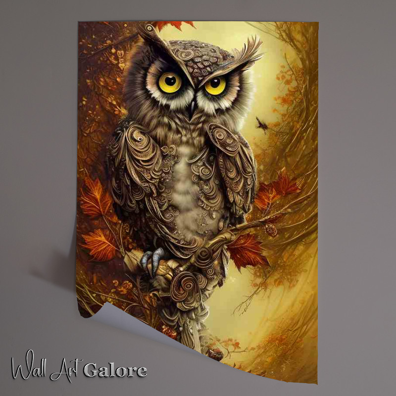 Buy Unframed Poster : (Owl With Glitter And Glamour)