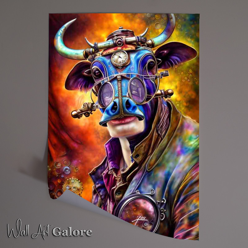 Buy Unframed Poster : (Steam Punk Beautiful Cow)