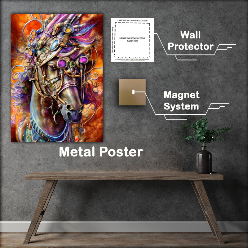 Buy Metal Poster : (Steam Punk Beautiful Horse)