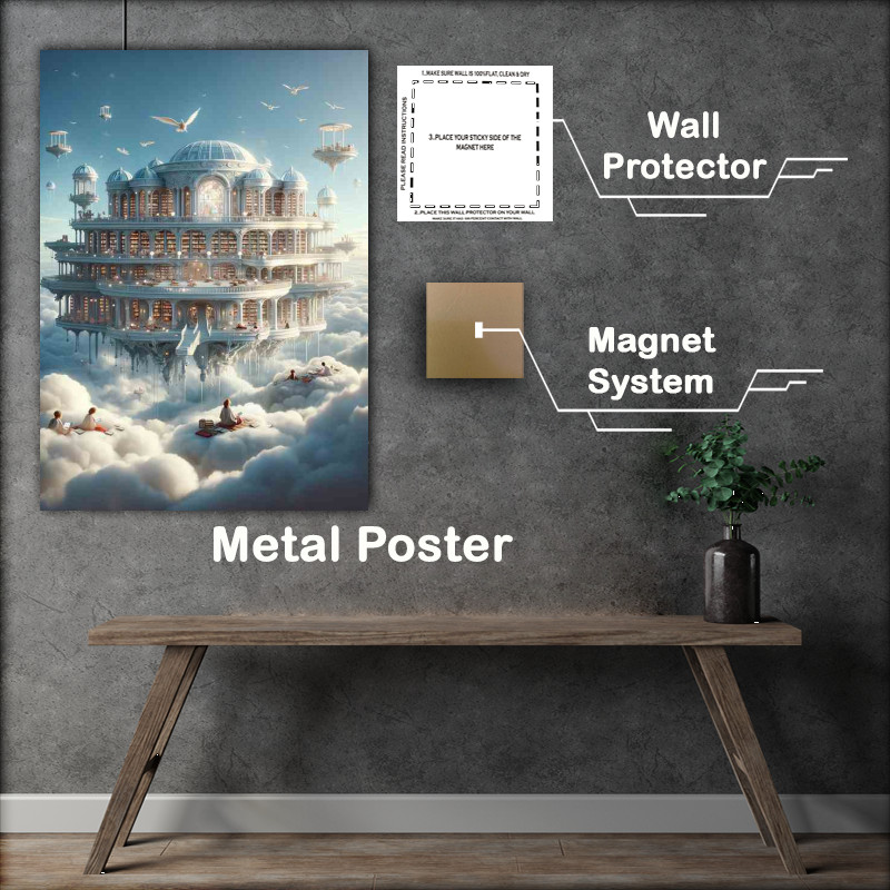 Buy Metal Poster : (Whimsical Sky Library)